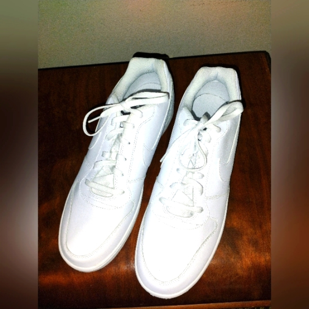 Nike Ebernon Low Shoes Triple White Lo Top Sneakers Men's Size 15
